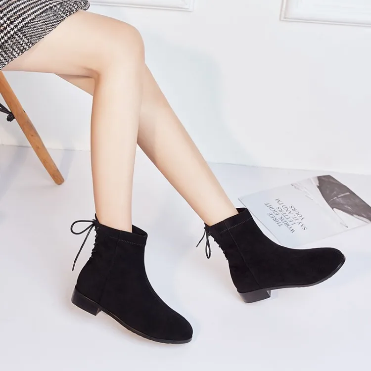 

Big Size 9 10 11 12 boots women shoes ankle boots for women ladies boots shoes woman winter After the band round head flat with