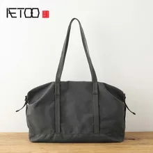 AETOO Новинка года Большая вместительная Холщовая Сумка женская повседневная Дорожная сумка на плечо винтажная однотонная женская сумка хорошего качества