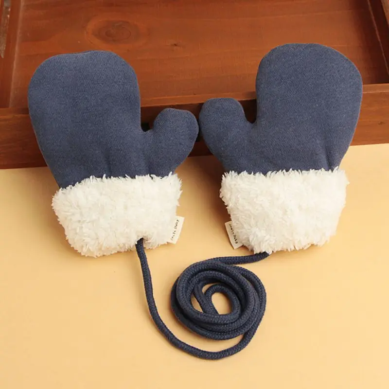 Christmas Kids Baby Winter Warm Cotton Fur Gloves Boy Girl Kids Children Outdoor Child Gloves 4-7Y
