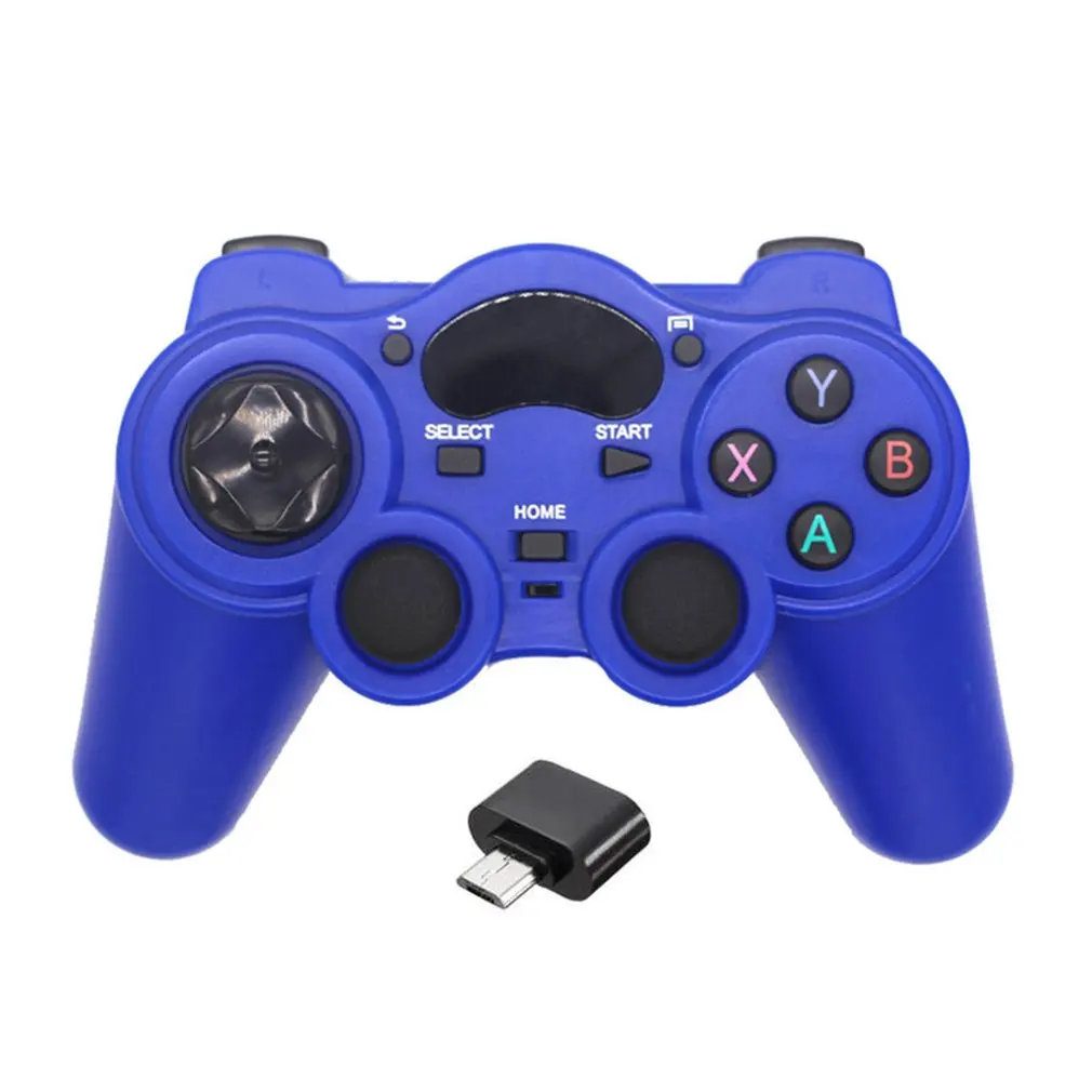 blue And Type-C otg 2,4G беспроводной геймпад с ручкой для Android телефона/ПК компьютера/PS3/tv Box Смартфон пульт дистанционного управления геймпадом с OTG конвертером - Цвет: blue And Type-C otg