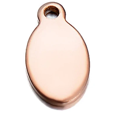 6.5x12mm rose gold 20 шт серебро и золото тон из нержавеющей стали Чистая бирка под штамповку колье с подвесками в виде жетонов логотип ярлык для логотипов не выключается цвет - Цвет: 6.5x12mm rose gold