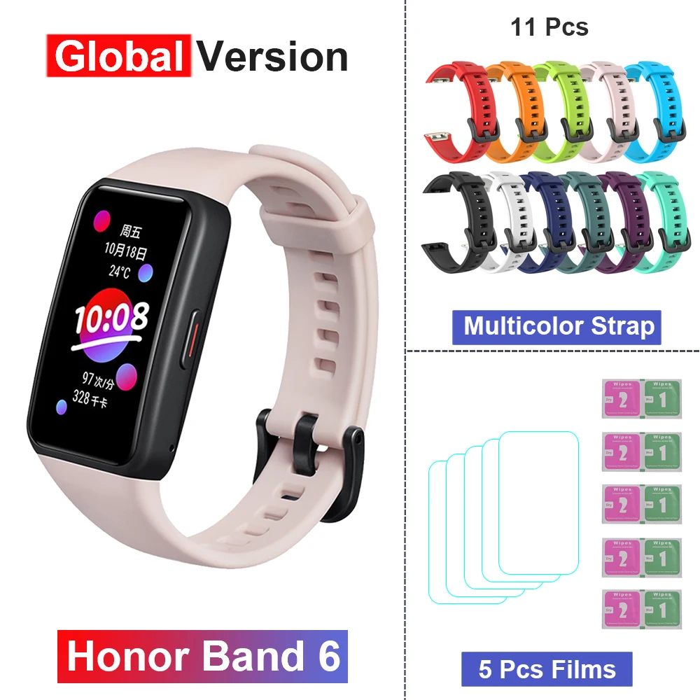 Original Honor Band 6 1.47” AMOLED Screen Smart Band Heart Rate/Blood Oxygen Monitor Smartwatches 5ATM Waterproof Smart Bracelet 