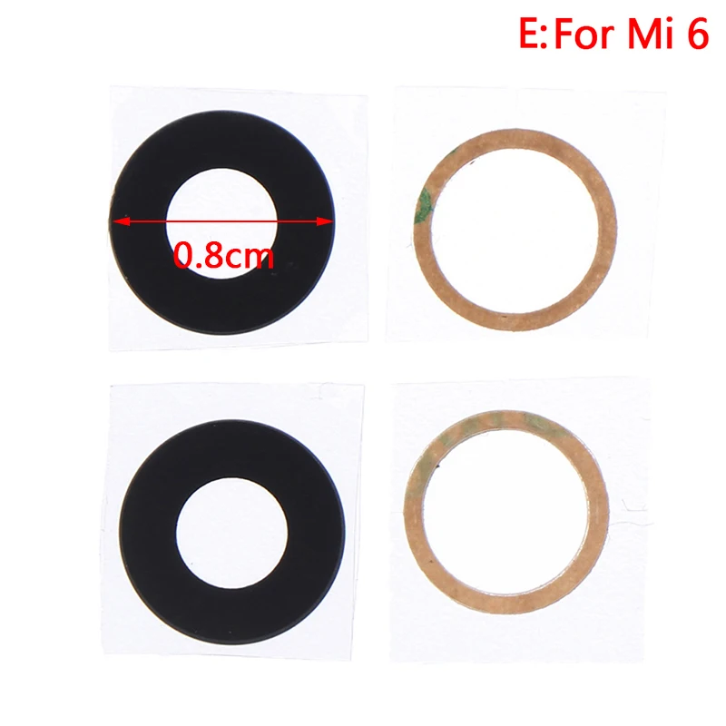 For mi 6 Задняя Камера Стекло крышка объектива с Стикеры клей для Xiaomi mi Max mi 2, 5, 6, 8, 2 шт./компл - Цвет: For mi 6