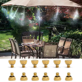 

20 Pcs Brass Misting Nozzles Threaded Anti-drip Spray Head for Outdoor Garden Cooling System 0.012 Orifice(0.3mm)