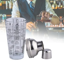 2 Types 400ml Glass Cocktail Shaker 700ml Cocktail Shaker Stainless Steel With Marking Bar Shaker Tools Martini Tool Accessories