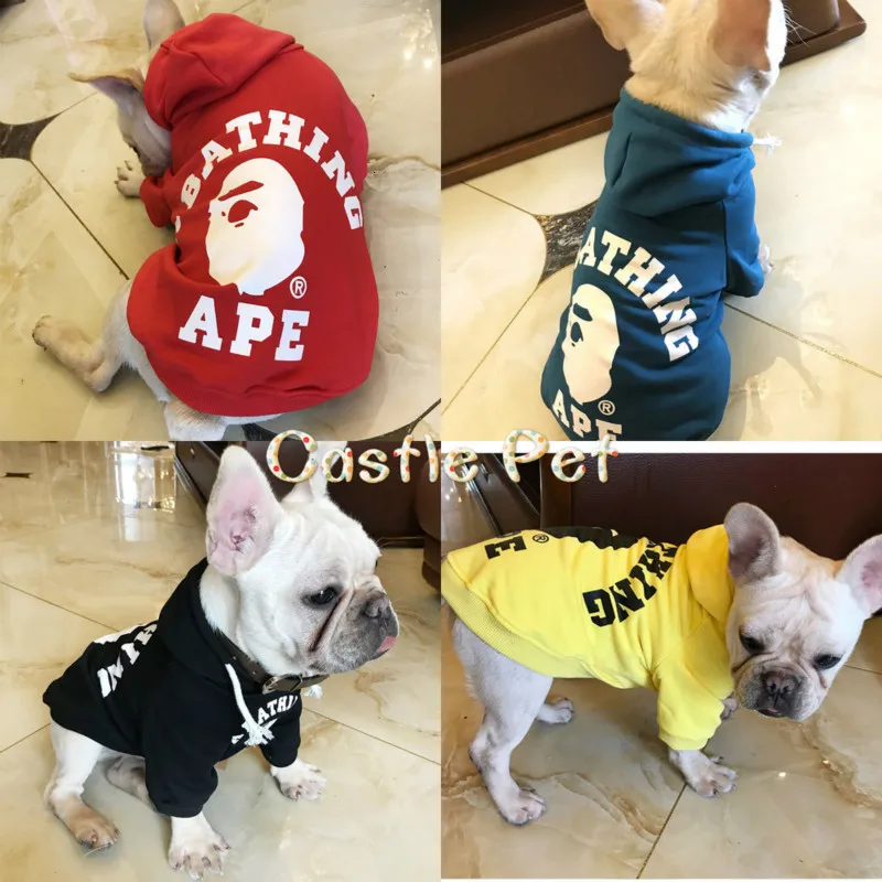 

Fashion Classic Dog Hoodie,Bulldog Teddy Leisure Print Hooded Tide Pet Clothes,Soft Cotton Fabric For All Size Dog Puppy Clothes