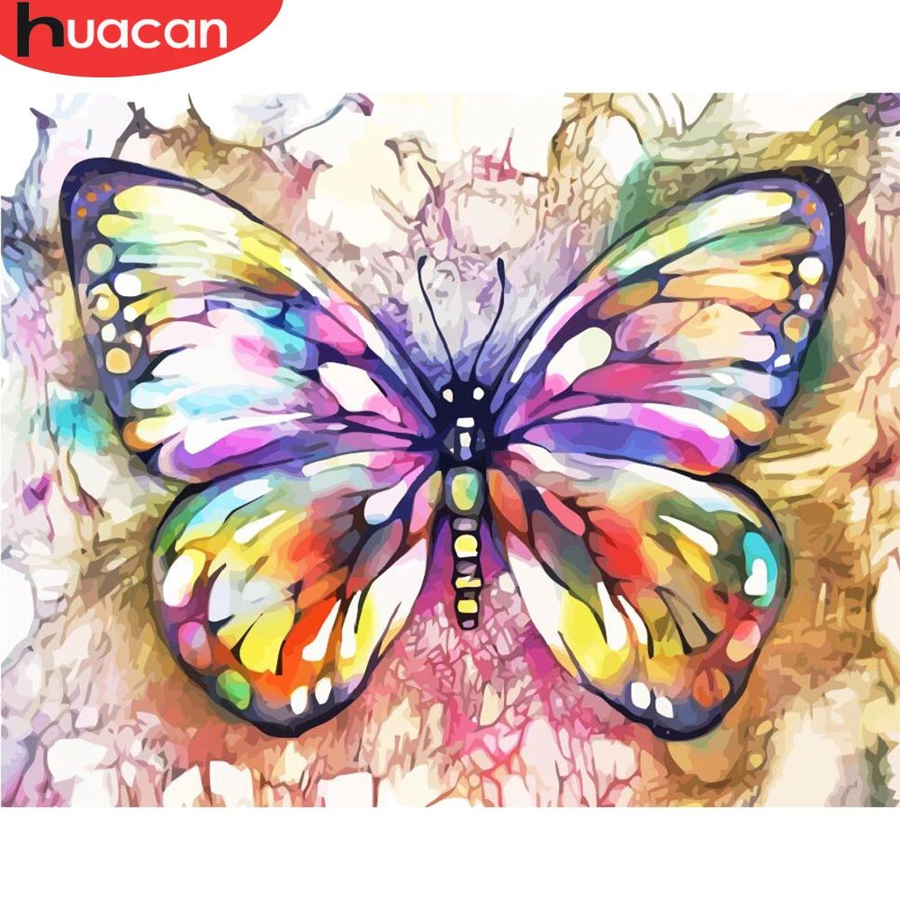 

HUACAN Pictures By Numbers Butterfly Animal Kits Drawing Canvas HandPainted DIY Oil Painting Home Decoration Art
