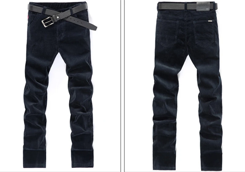 Новые осенние зимние мужские повседневные брюки теплые высококачественные вельветовые брюки деловые широкие прямые брюки мужские большие размеры 38 40, Q805
