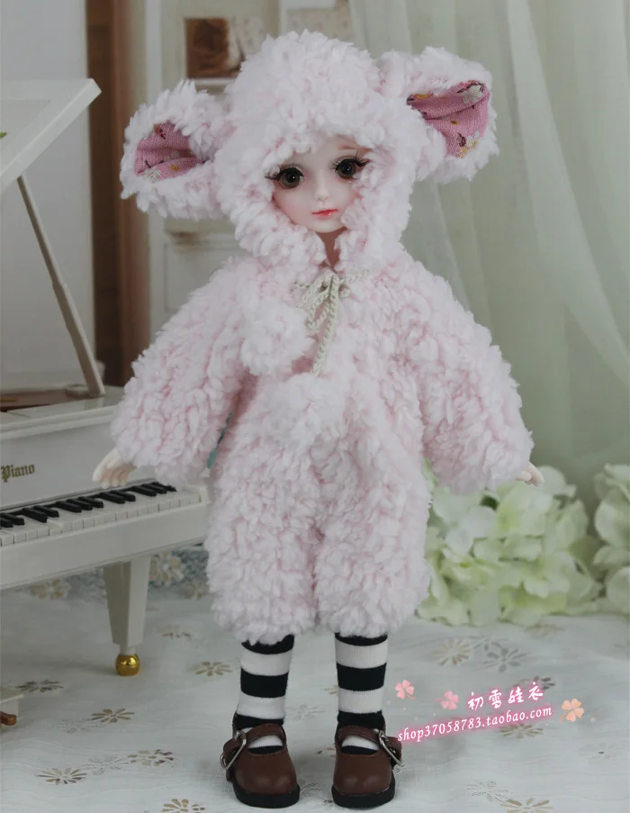 1/6 1/4 BJD аксессуары для одежды кукла милая Пижама накидка+ носки для BJD/SD yosd MSD, не включая куклу, парик и другие E2544 - Цвет: Розовый