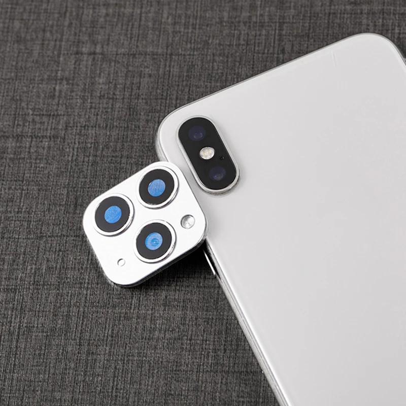 Серебристый Наклейка на рассеиватель для iPhone XR/XS крышка камеры, сменная камера для iPhone 11 QJY99 - Цвет: Серебристый