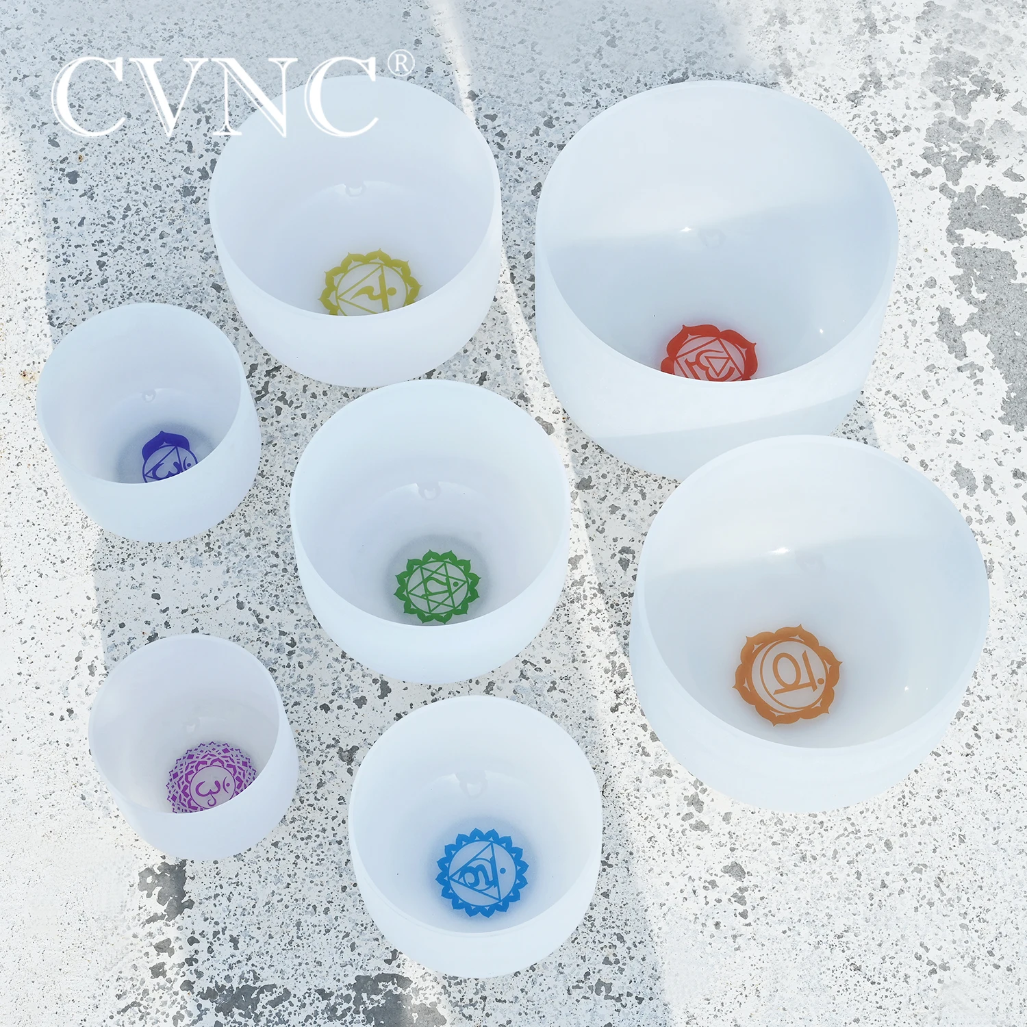 CVNC 6 12 дюймов Набор из 7 шт . Note CDEFGAB чакра Матовый Кварцевый Поющий