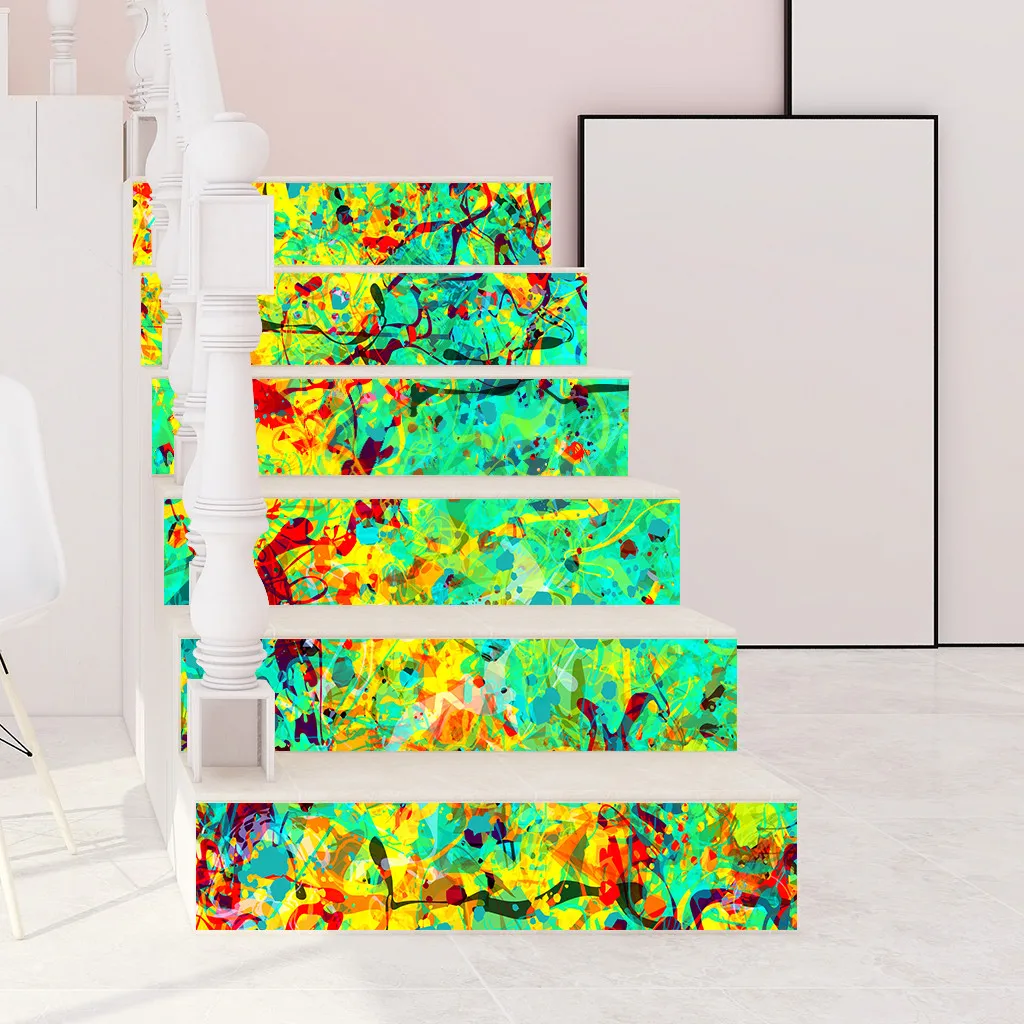 6 шт. пейзаж лестницы наклейки DIY наклейки на стены Фреска водонепроницаемый съемный обои виниловые домашний Декор Наклейки Adesivos де parede