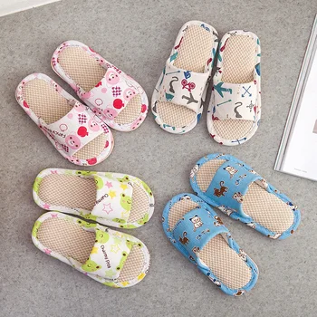 

Children Linen Slippers Indoor BOY'S Girls Kids Slipper Antislip Shoe mens slippers indoor