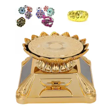 

Multi-Purpose Rotating Solar Energy Rotating Turntable Display Lotus Shape Watch Phone Glass Jewelry Display Makeup Holder Rack