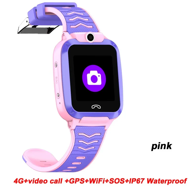 pink Greentiger, gps, wifi, SOS, видео вызов, IP67, водонепроницаемый, SIM, 4G, Детские умные часы, камера вызова, 600 мАч, батарея, детские часы VS A36E - Цвет: pink