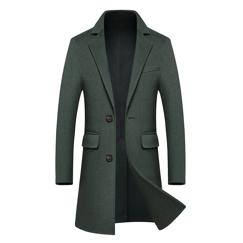 

new luxurious Wool Woollen Overcoat Male Long Fund Two-sided Wool Man Windbreaker Business Leisure Time Woolen Male Loose Coat