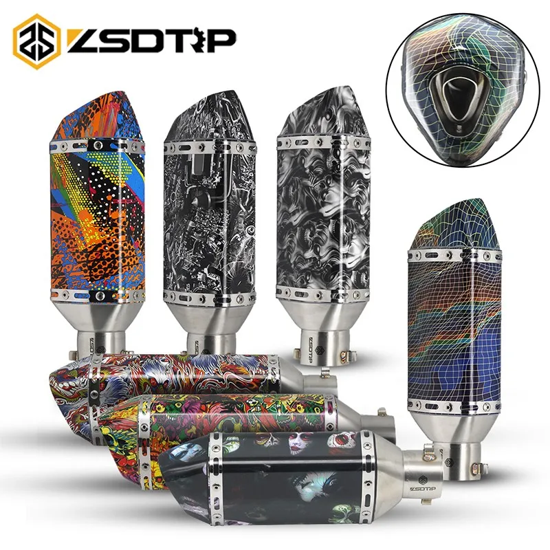 ZSDTRP 51 мм Универсальный мотоцикл граффити глушитель для мотоцикла выхлопной для honda yamaha Kawasaki KTM