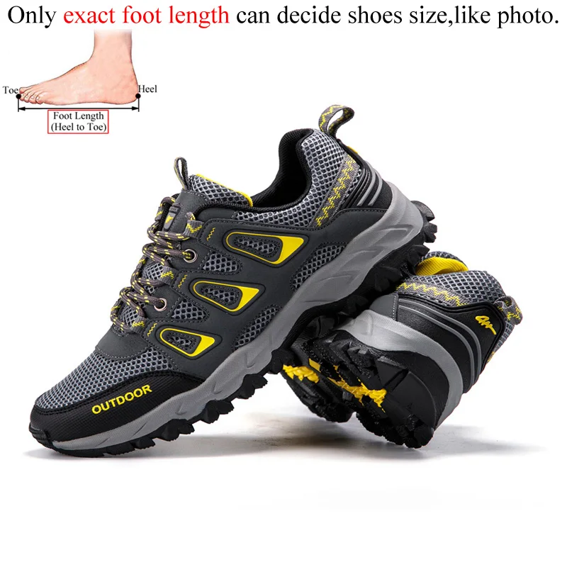 Альпинистская обувь для походов для мужчин Открытый дышащий треккинг zapatillas hombre zapatos senderismo горный трекинг scarpe кроссовки Uomo - Цвет: Gray