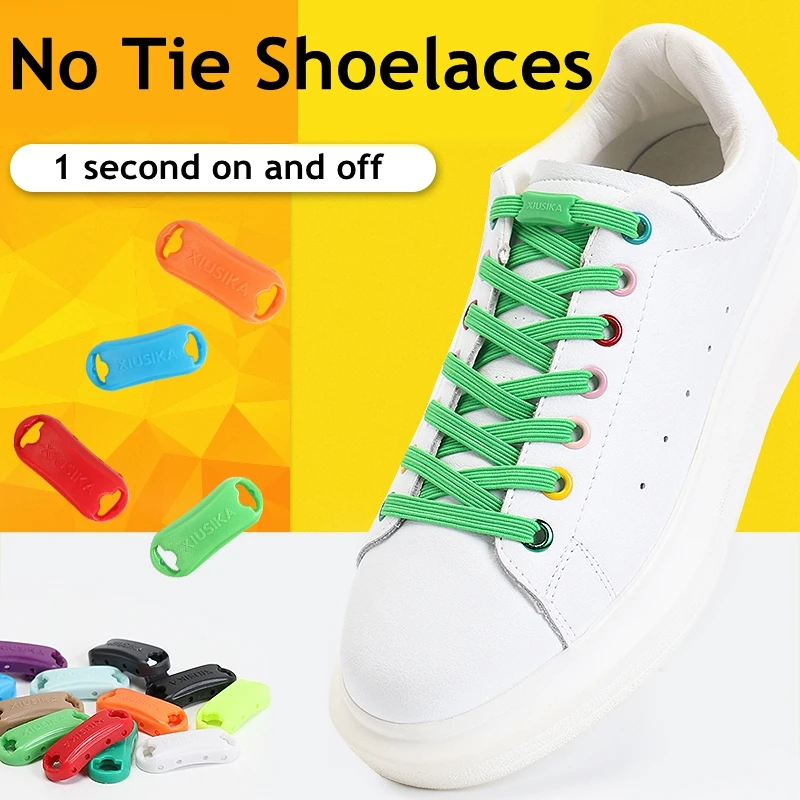 Flats Elastic Shoelaces No tie Shoelaces Kids Adult Sneakers Shoelace