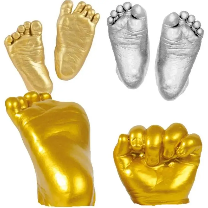 Baby 3D Hand Foot Printing Mold Powder Plaster Casting Kit Handprint Footprint Keepsake Gift Baby Growth Memorial 1 Set