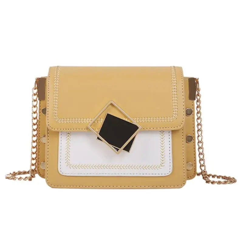 Женские сумки, брендовая Сумочка, роскошные маленькие сумки через плечо для женщин, модная Высококачественная кожаная сумка, квадратные сумки через плечо - Цвет: Yellow