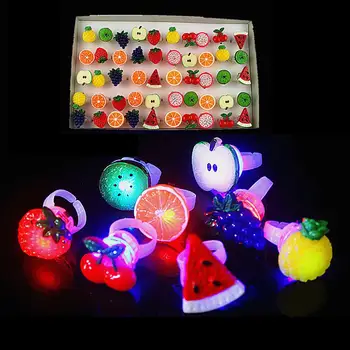 

50pcs Glowing Flash Rings Child Luminous Toys for Kids Cartoon Led Finger Light Flashing Toys Baby Girl Birthday Gift