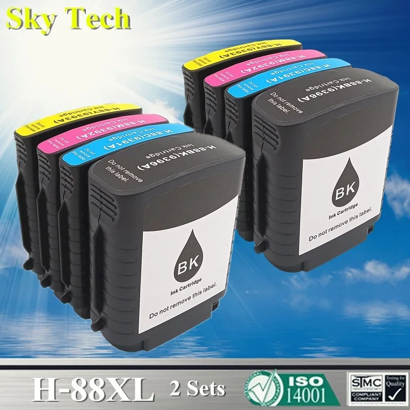 Картриджи для HP88 HP-88XL comaptible, officejet pro K550 K5400 K8600 L7480 L7580 L7590 принтер - Цвет: 2 Sets --- 8 pcs