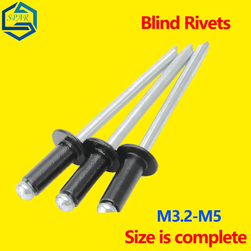 Black Aluminum Rivets Open End Blind Rivets Blind Rivets Pop Rivets