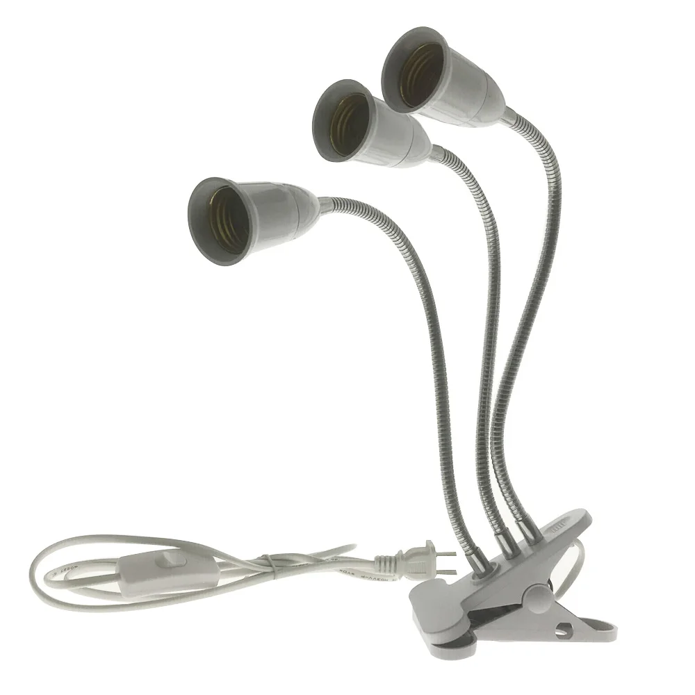 360 Degrees Flexible Lamp Holder Clip E27 Base with On off Switch EU US Plug use as Simple Desk for led grow light e27 lamp | Лампы и