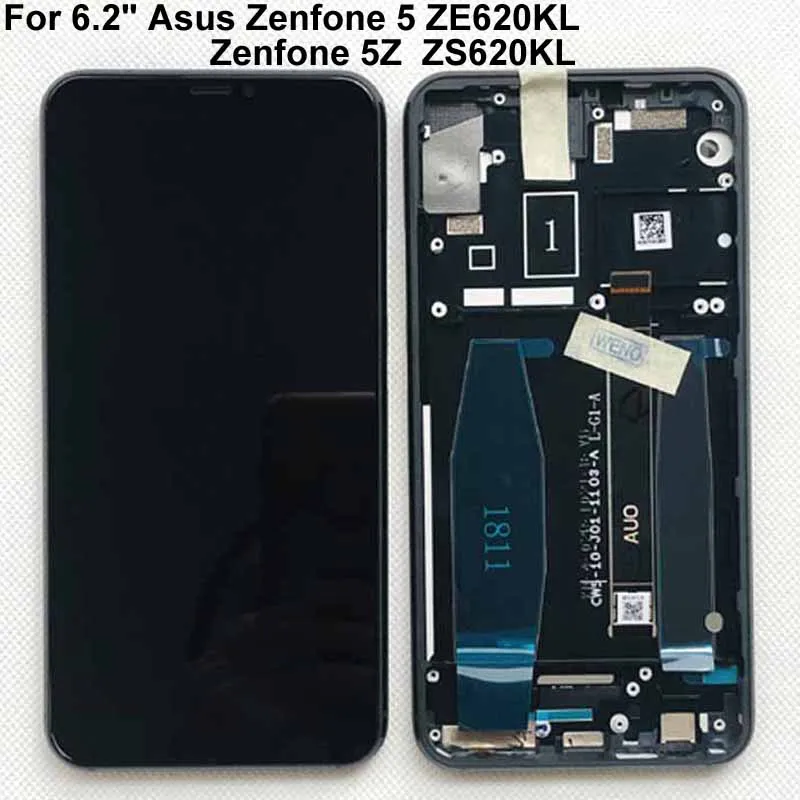 ЖК дисплей и сенсорный датчик для Asus Zenfone 5 6 2 Series ZE620KL экран с рамкой Для 5Z ZS620KL X00QD