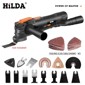 

HILDA Electric Oscillating Tool Kit Multitools Lithium-ion Oscillating Tools Electric Home Decoration Trimmer Electric Saw