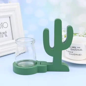 

Cactus Ornament Water Planting Vase Flower Storage Vase Holder for Home Store (Green)