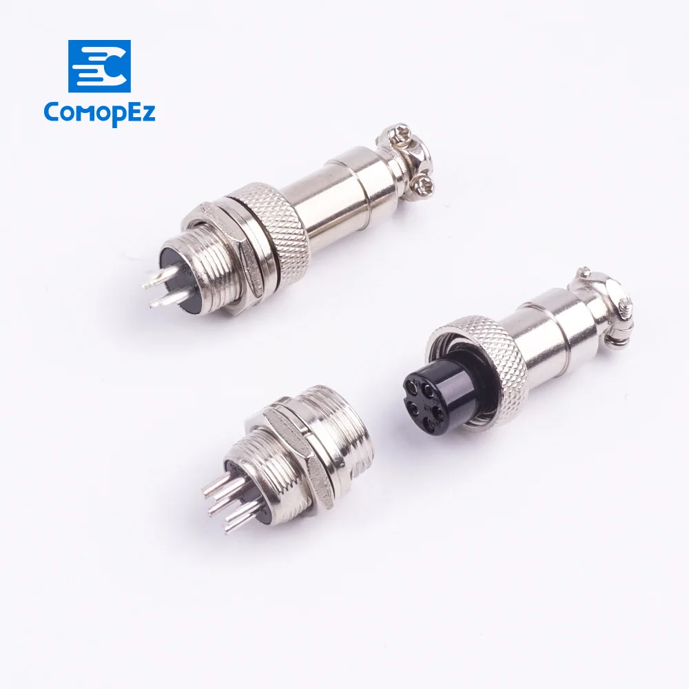 1 комплект GX12 авиации круговой разъем 7/16 2/3/4/5/6 Pin типа папа + Женский авиационный 12