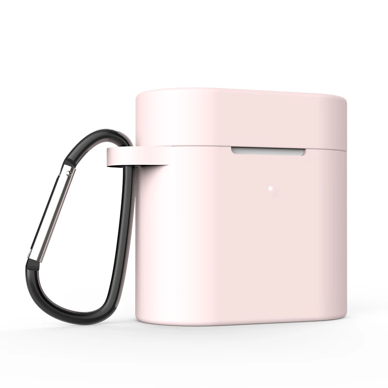 Pink Силиконовый чехол для Xiaomi Airdots Pro 2, беспроводная bluetooth-гарнитура, защитный чехол с карабином, чехол для наушников Air 2 - Цвет: Pink