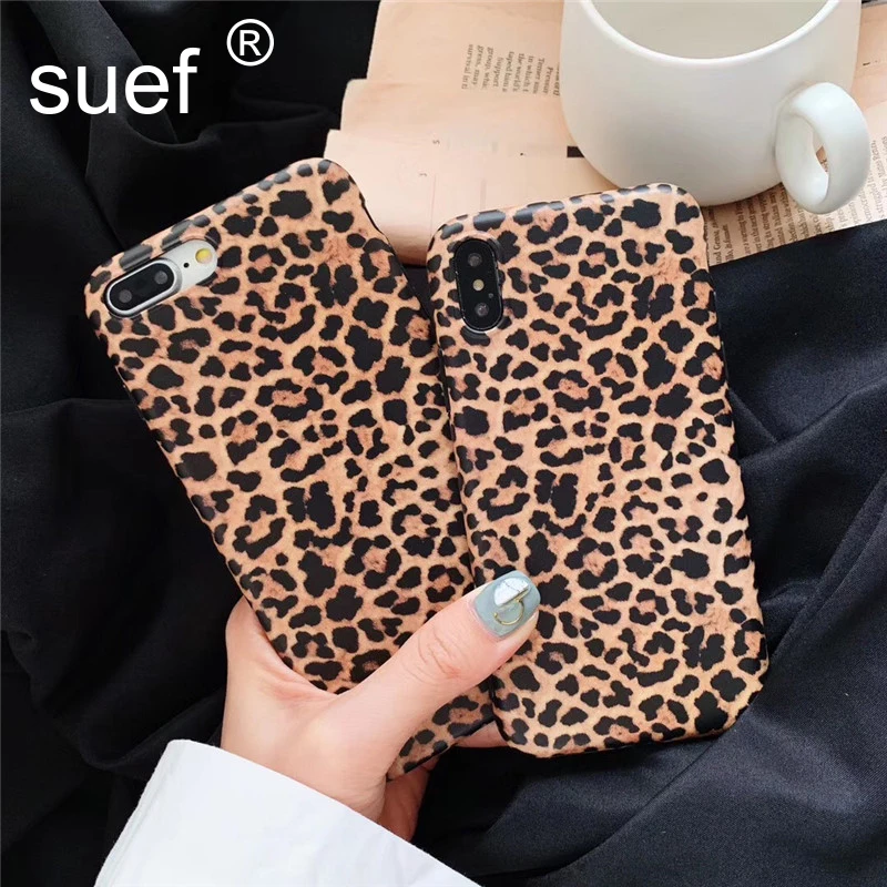 suef Leopard Print Phone Case For iphone 11 7 8 6 6s Plus Cases iPhone X XR XS Pro Max Full Back Cover Luxury Soft TPU |