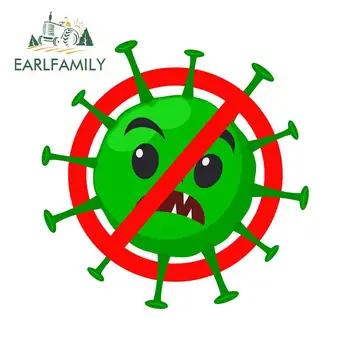 

EARLFAMILY 13cm x 12.8cm for Stop Virus Graffiti Car Sticker Vinyl Waterproof Graffiti Sticker Suitable for VAN RV SUV 3D Decal