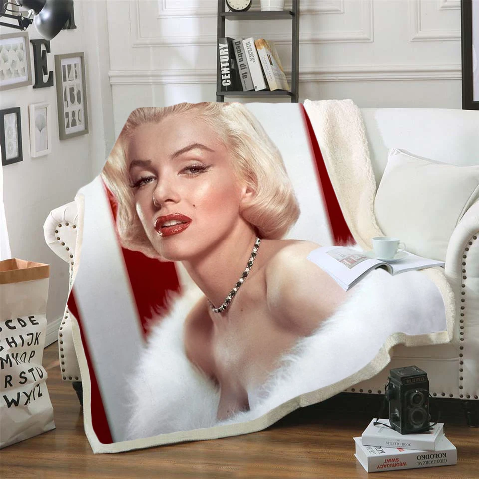 

Marilyn Monroe 3d printed fleece blanket for Beds Hiking Picnic Thick Quilt Fashionable Bedspread Sherpa Throw Blanket style-7