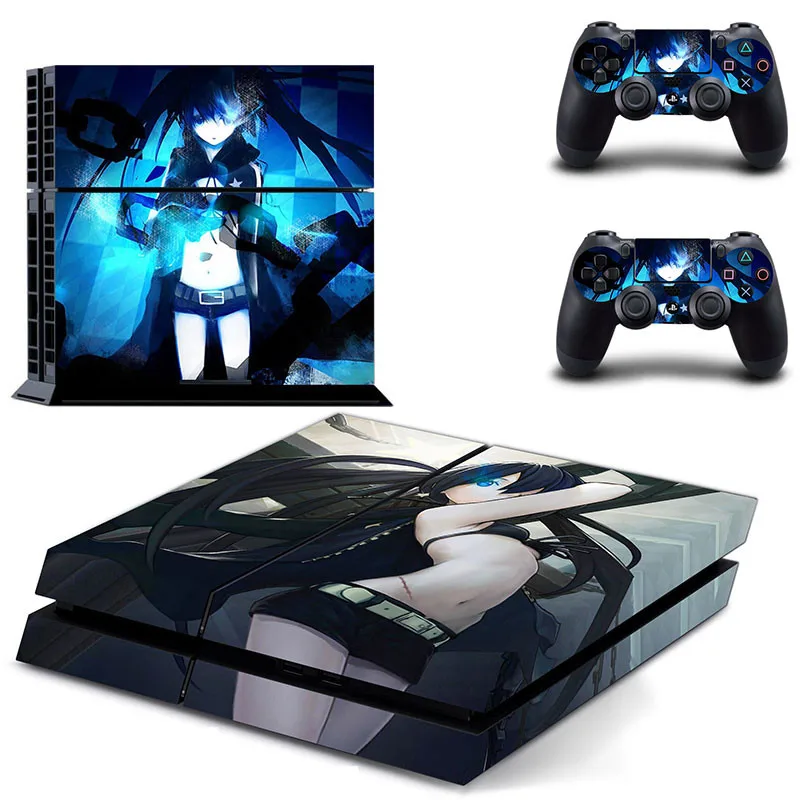 Аниме Black Rock Shooter PS4 наклейка s PS 4 Кожа Наклейка Play station 4 Pegatinas для консоли playstation 4 и 2 контроллера