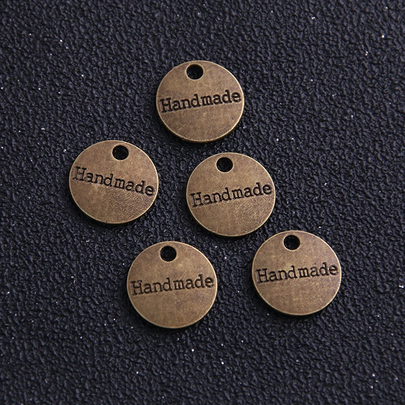 Metal-Tags Plate Jewelry Findings Letter Charms Jewelry-Alloy Handmade Antique Bronze