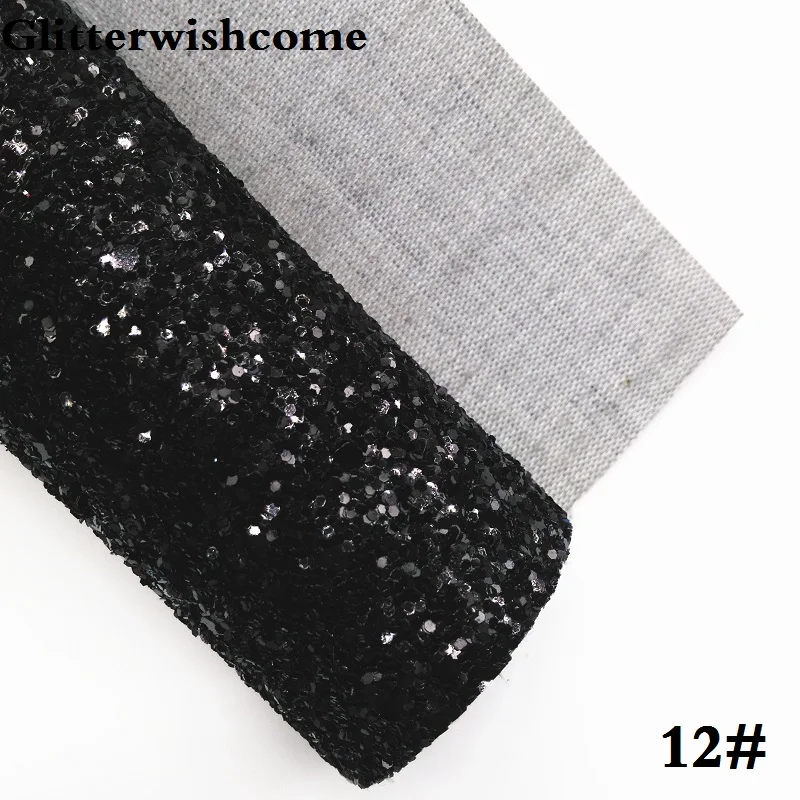 Glitterwishcome 21X29 см A4 Размер синтетическая кожа, плотная блестящая кожа ткань винил для бантов, GM021A - Цвет: 12