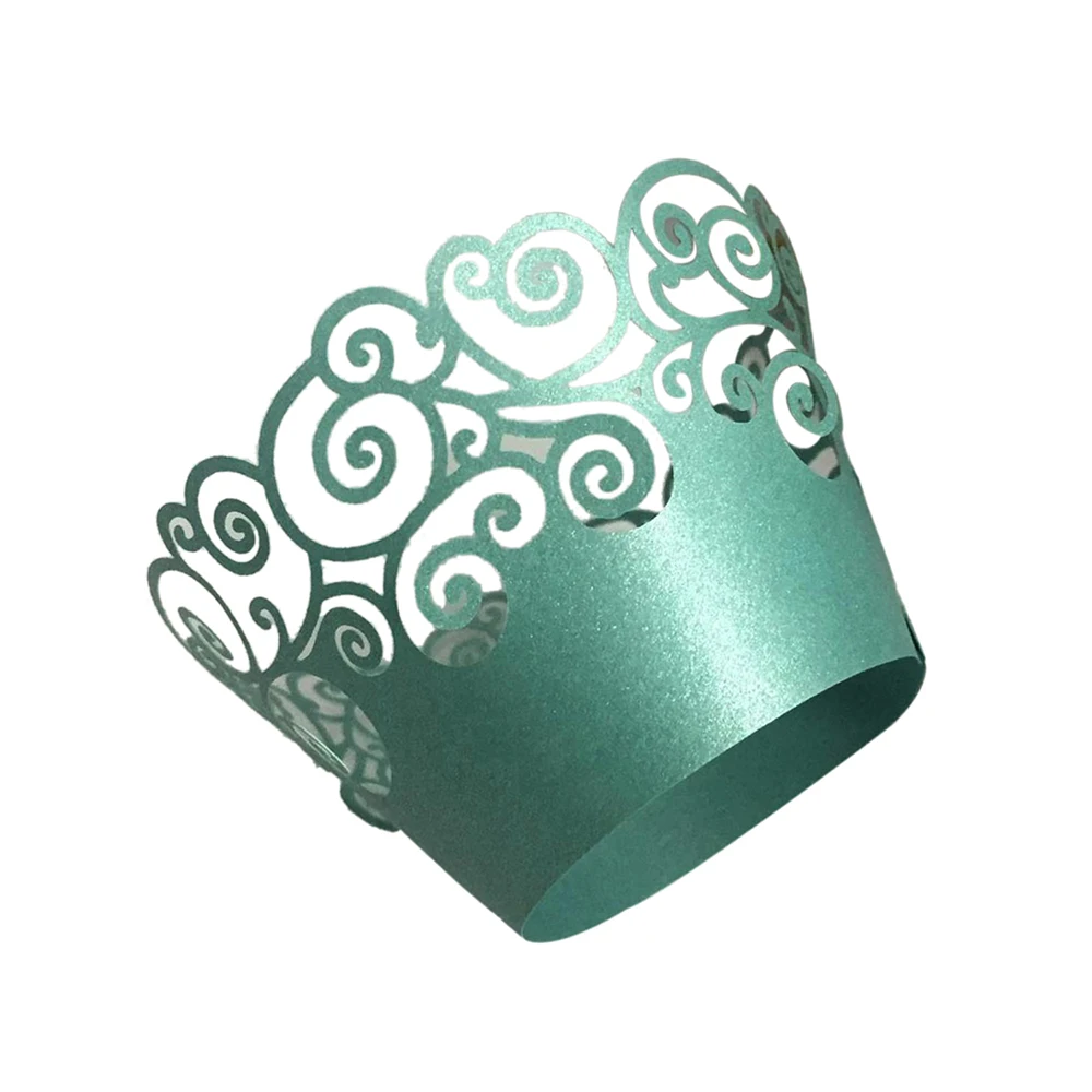 50pcs/lot Little Vine Lace Laser Cut Cupcake Wrapper Liner Baking Cup Hollow Paper Cake Cup DIY Baking Fondant Cupcake - Цвет: as picture