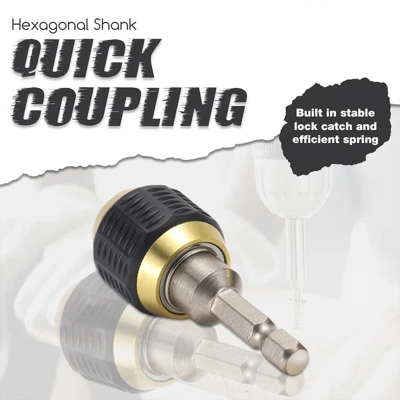 60mm Hexagonal Shank Quick Coupling 1/4 Inner Hex self-locking Connecting Rod Drill Bit Holder Chuck Adapter Dropshipping | Инструменты