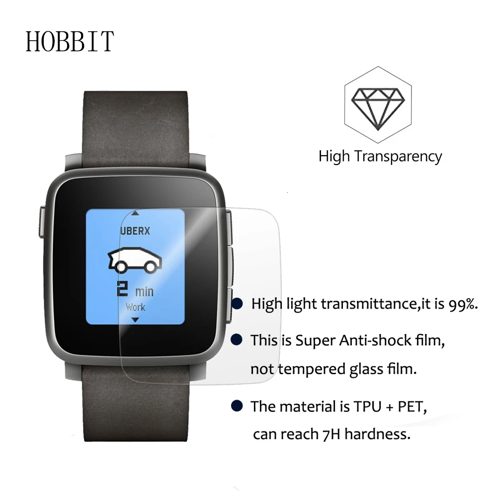 3 упаковки для Pebble Time steel анти-шок 7H нано защитная пленка для экрана Защитная пленка защитная пленка Взрывозащищенная пленка для смарт-часов