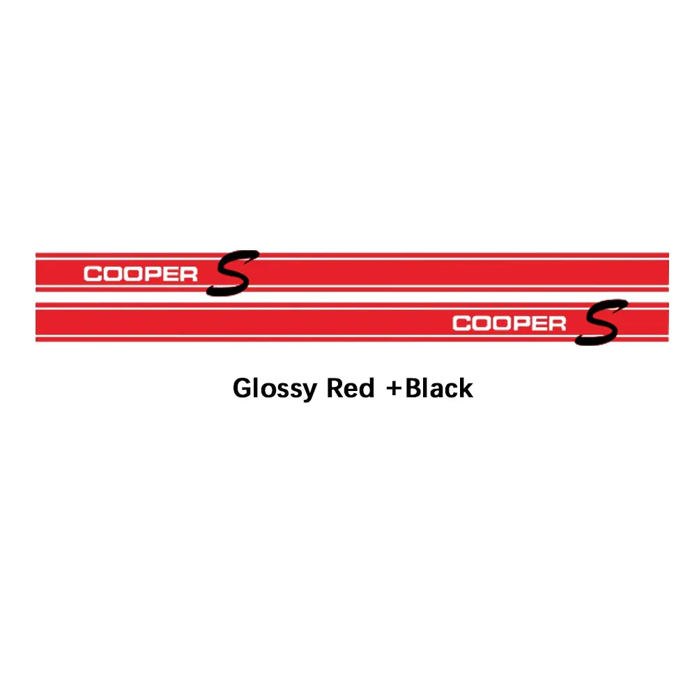 2 шт. автомобильный Стайлинг Cooper S стиль двери боковые полосы СТИКЕРЫ Графика виниловая наклейка на тело для MINI Cooper S Clubman R55 аксессуары - Название цвета: KK red and black