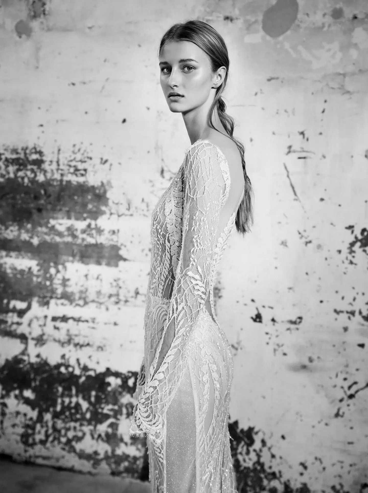 Eslieb Иллюзия Vestido De Noiva цвета слоновой кости кружевное с открытой спиной фасона "Русалка" свадебное платье с длинным рукавом свадебное платье невесты W0689