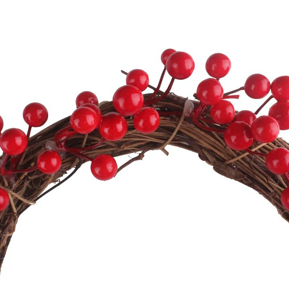 35cm Christmas Simulation Berry Flower Wreath Christmas Home Party Decoration Red Fruit Garland Hotel Mall Hanging Decoration
