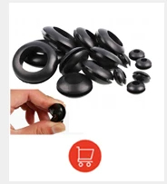 243Pcs/box Rubber Grommet Gasket Kits for Wire Cable Black Assortment Set