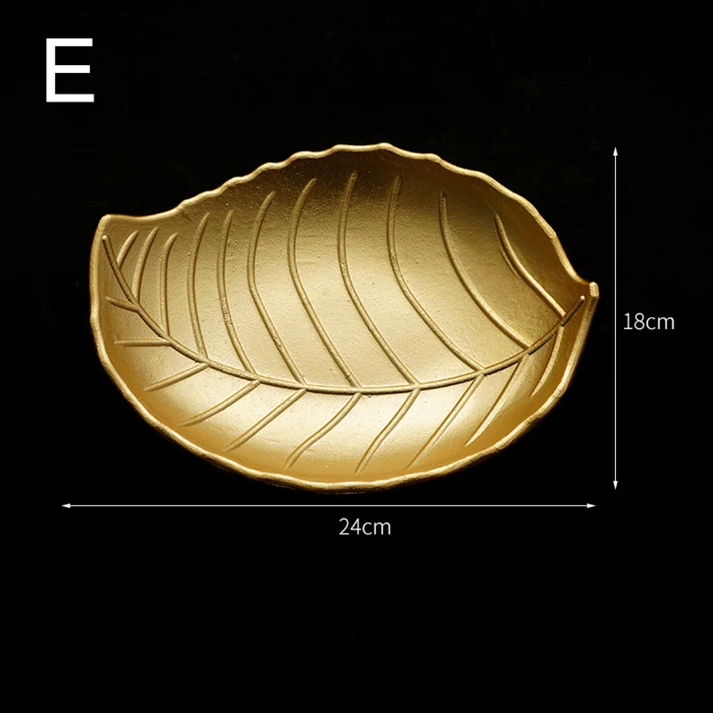 Gold Leaf Shape Pallet Dessert Serving Tray - Large