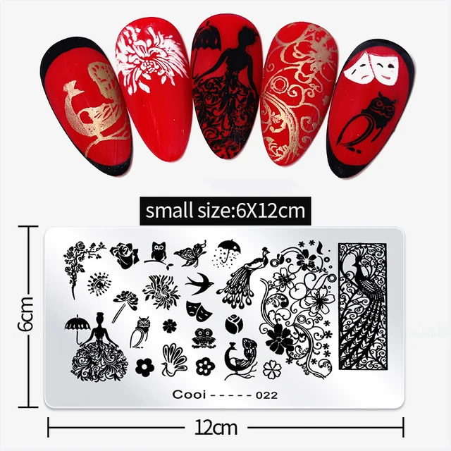 Big Size 9.5*14.5cm Nail Stamping Plates Flower/geometric shaped nail art template for DIY nail art decoration plate tools cooi-022