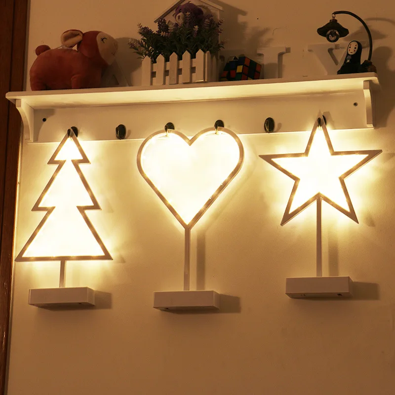 

LED Star Light INS Wind Room Night Light Christmas Small Ornaments Room Desktop Fresh Home Decoration Stars /Tree Birthday Gifts